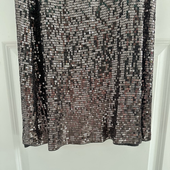 MICHAEL Michael Kors ◡̈ Sequin Gunmetal Grey Maxi Skirt Small EUC - Picture 3 of 8